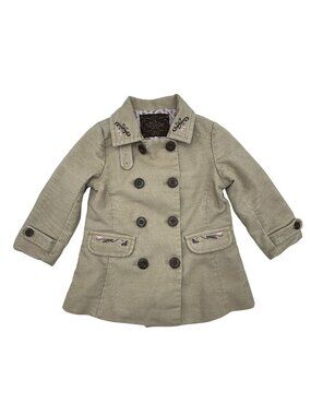 Old Navy Toddler Girls Tan Pea Coat Size 18-24 Month Dressy